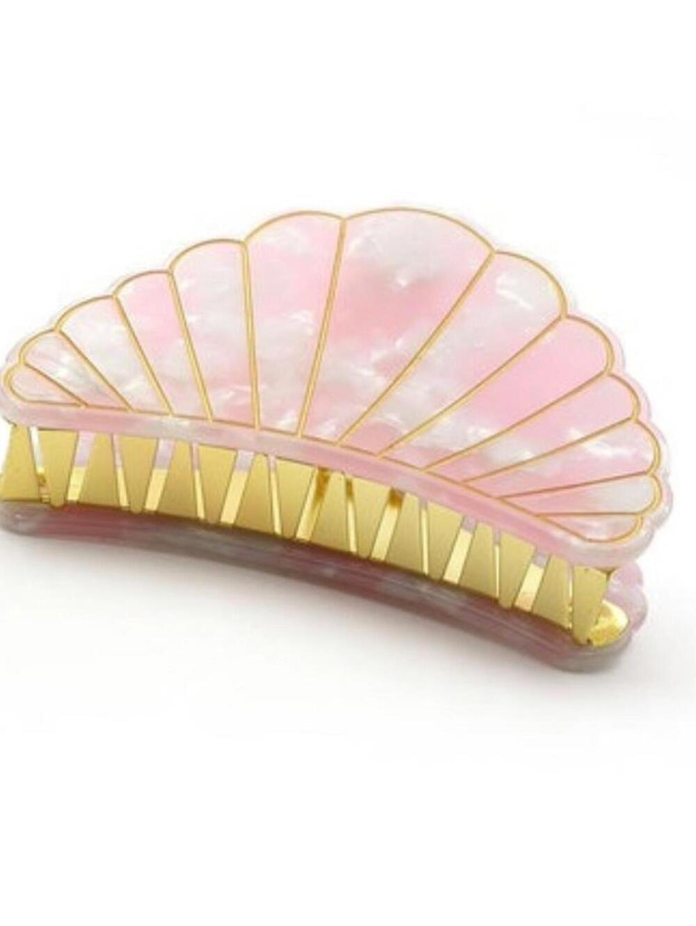 Anthropologie Ines Shell Hair Clip Blush